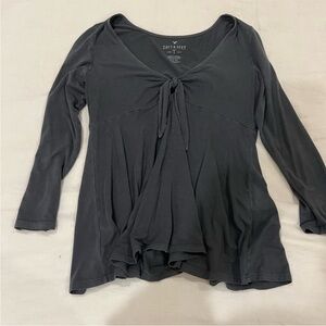 American Eagle Outfitters Dark Gray Long Sleeve Top